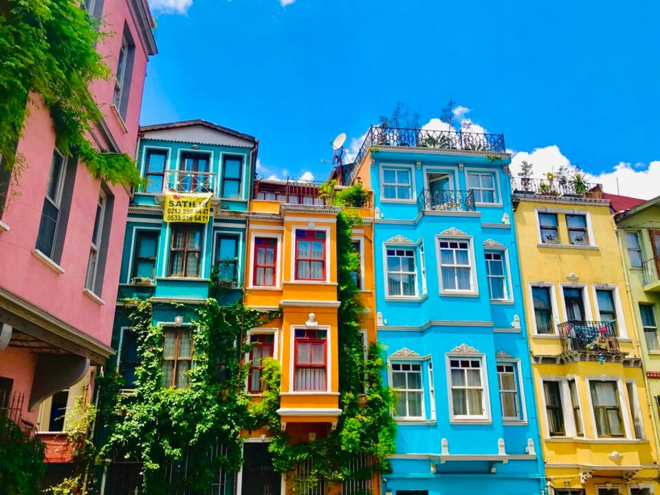 rental income tax in Turkey - colorful residential apartment buildings in Istanbul