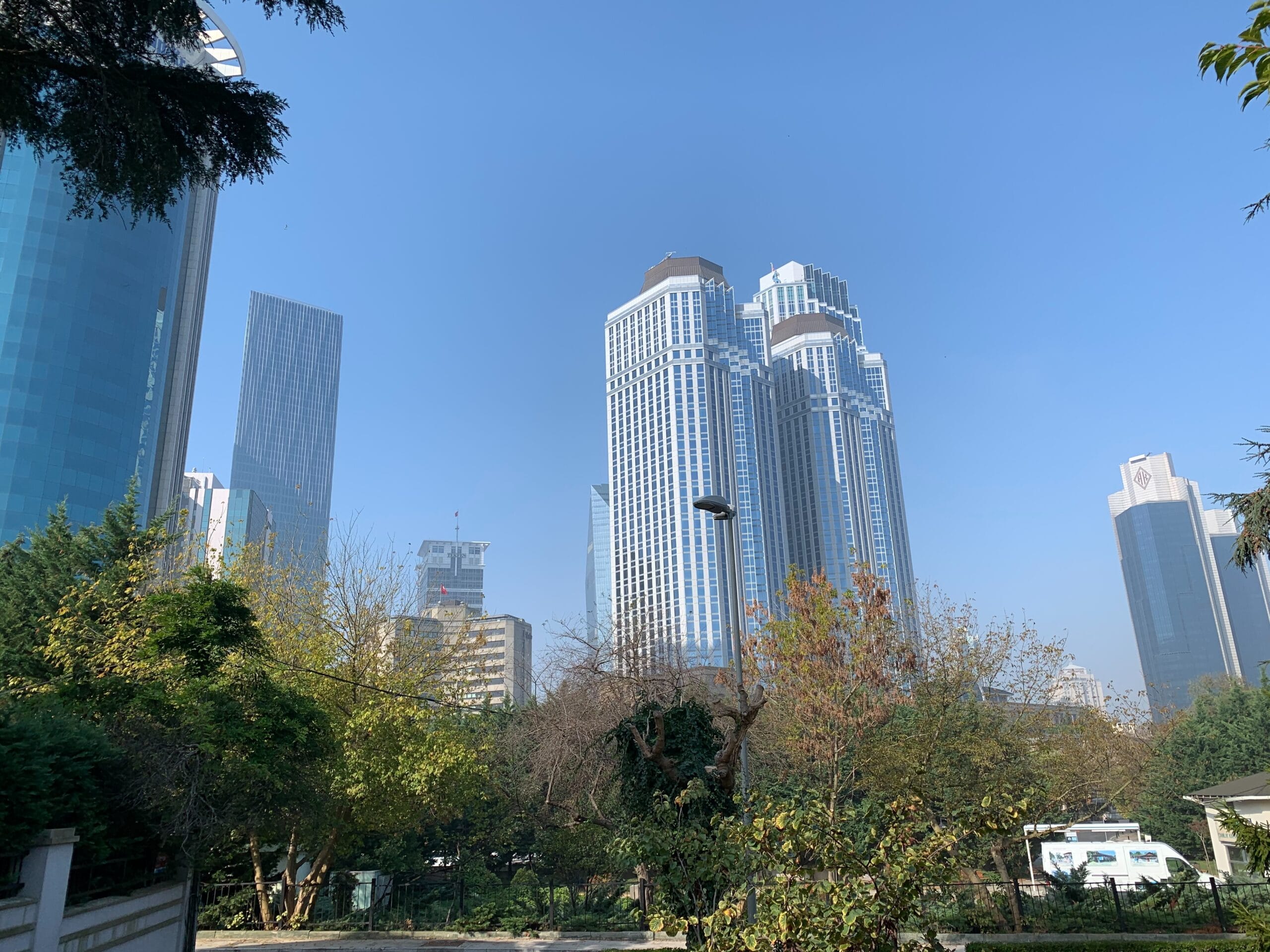 Banks in Istanbul Levent district, where a Turkish bank account for foreigners is often opened